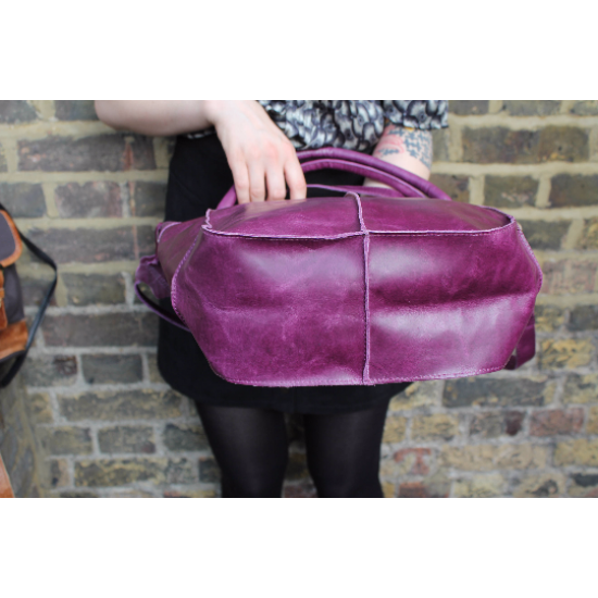 Bach Small Tote Purple Leather 